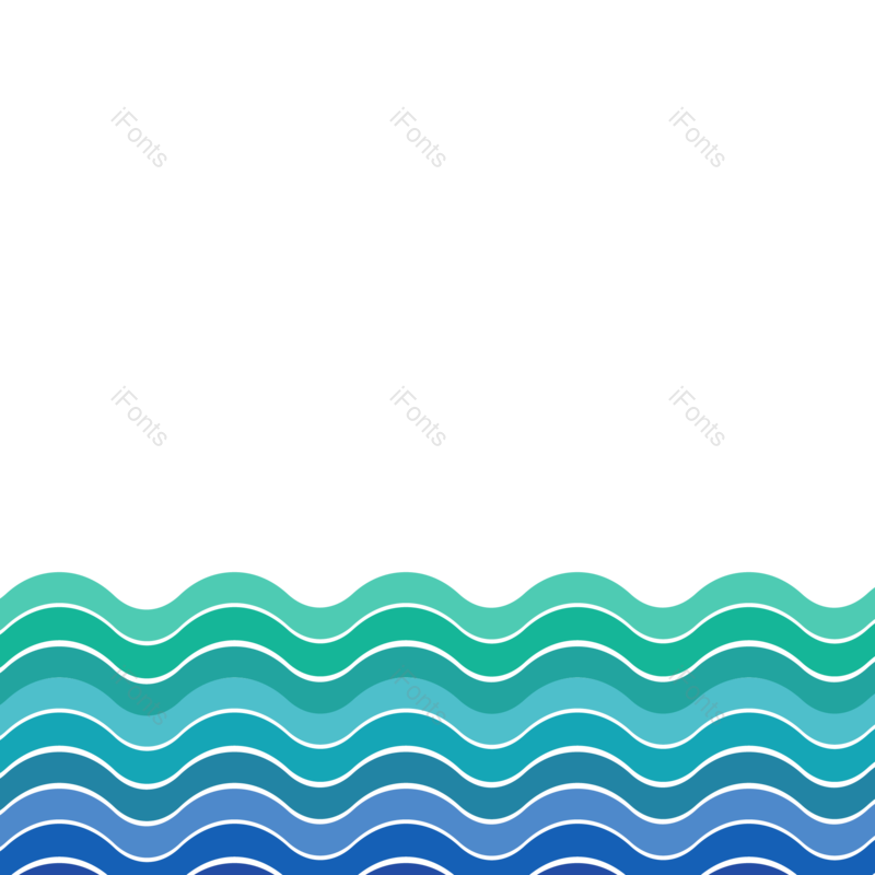 蓝色花纹图片,波浪花纹元素,海浪花纹PNG,花边免抠素材